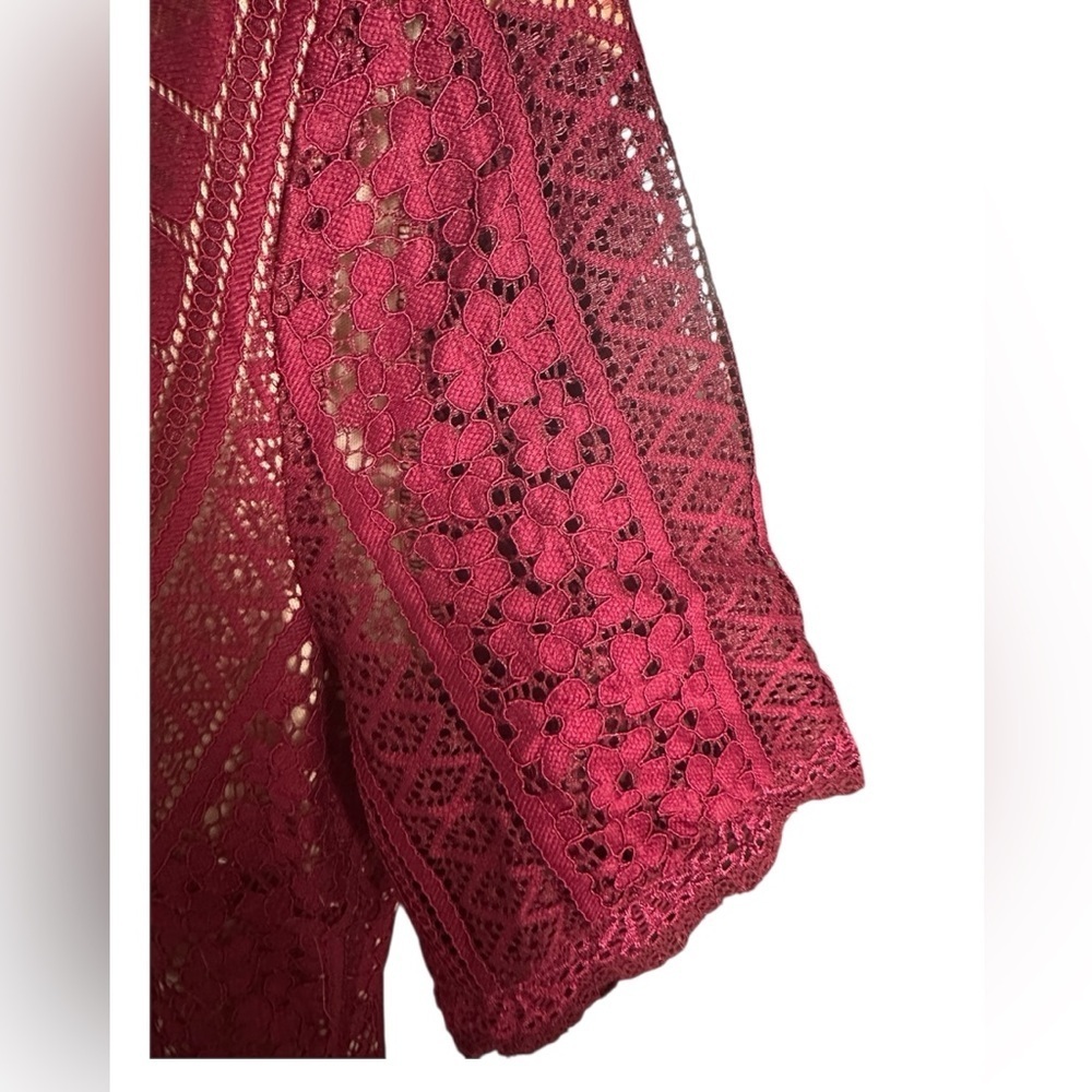 Forever 21 v-neck lace mini dress. Burgundy lace, lined size M - Picture 5 of 6